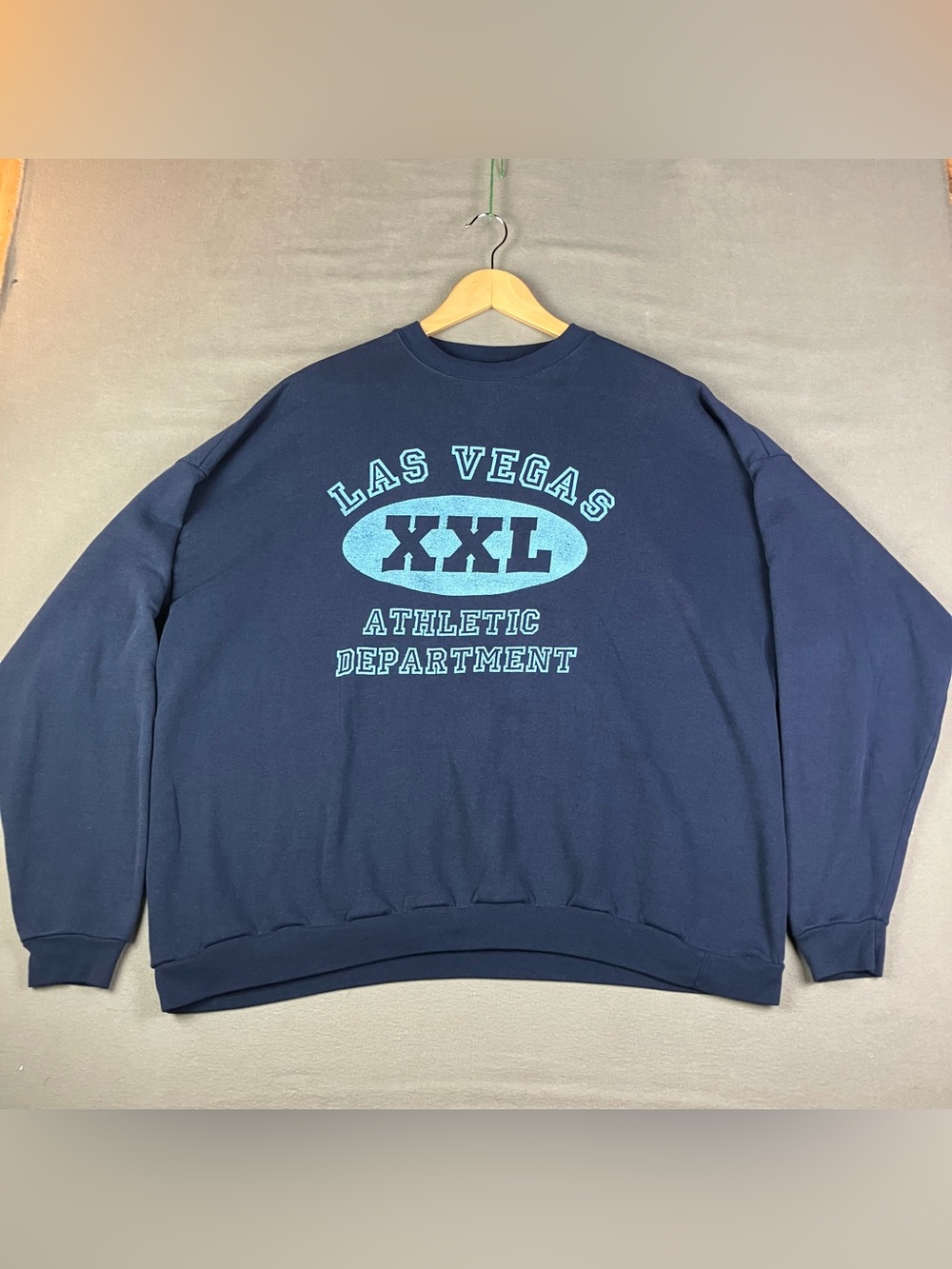 Vintage Tultex Las Vegas Athletic Department Crewneck Sweatshirt Navy Size 3XL.